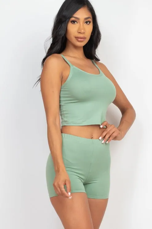 Split Back Cami Top & Shorts Set