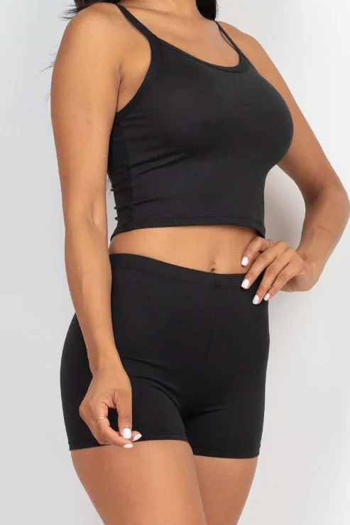 Split Back Cami Top & Shorts Set