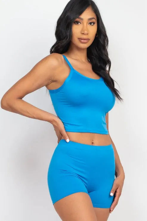 Split Back Cami Top & Shorts Set