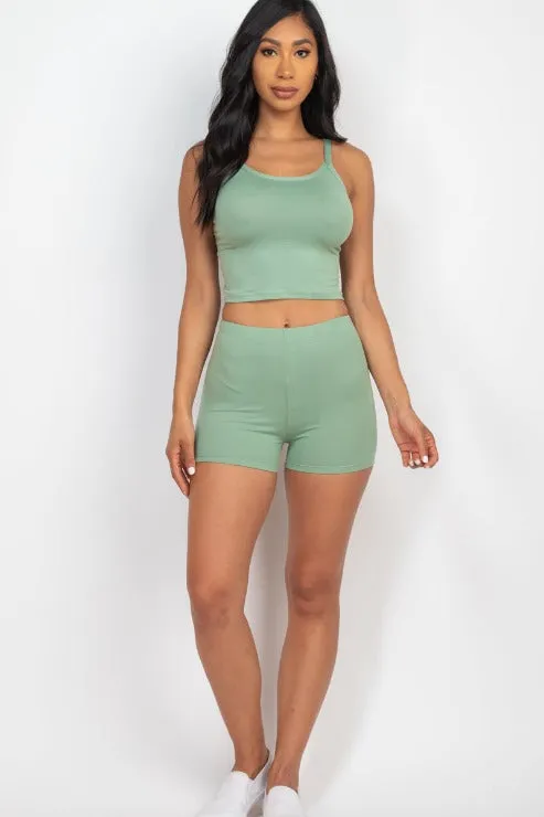 Split Back Cami Top & Shorts Set