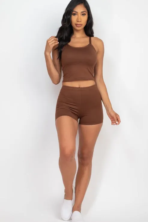 Split Back Cami Top & Shorts Set