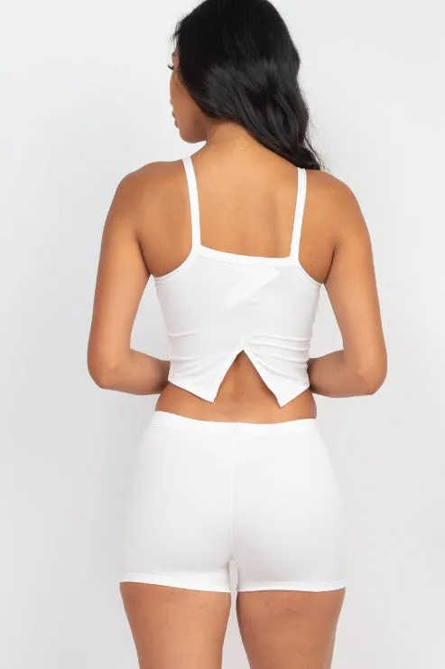 Split Back Cami Top & Shorts Set