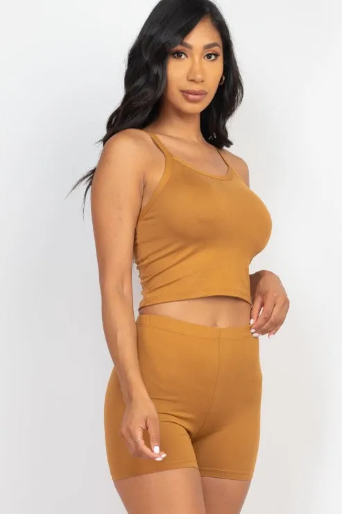 Split Back Cami Top & Shorts Set