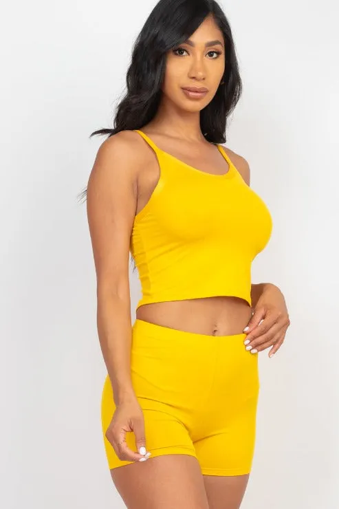 Split Back Cami Top & Shorts Set