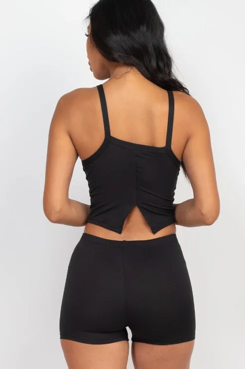 Split Back Cami Top & Shorts Set