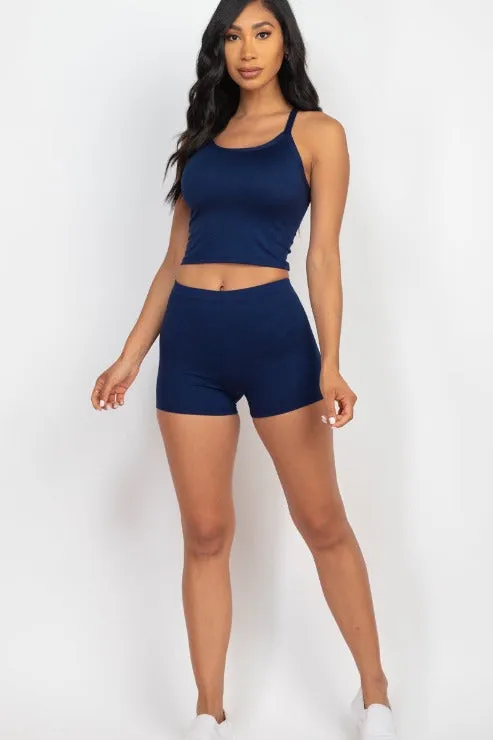 Split Back Cami Top & Shorts Set
