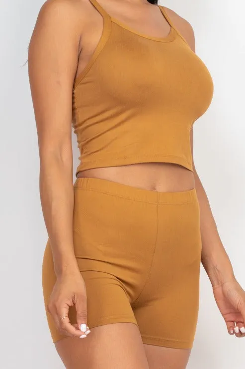 Split Back Cami Top & Shorts Set