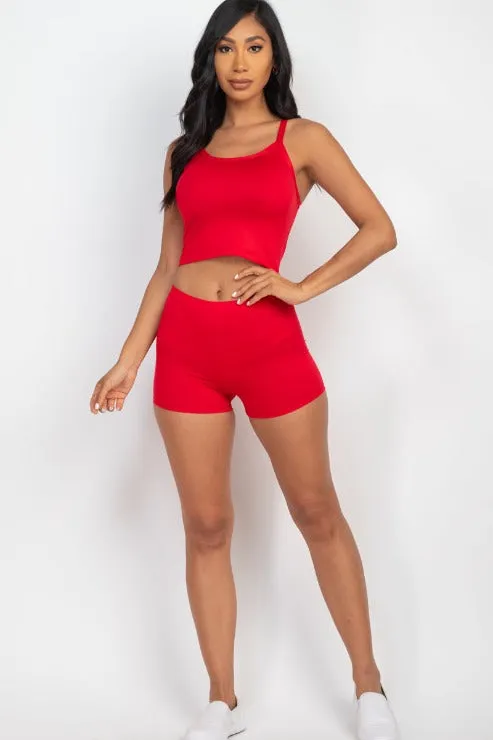 Split Back Cami Top & Shorts Set