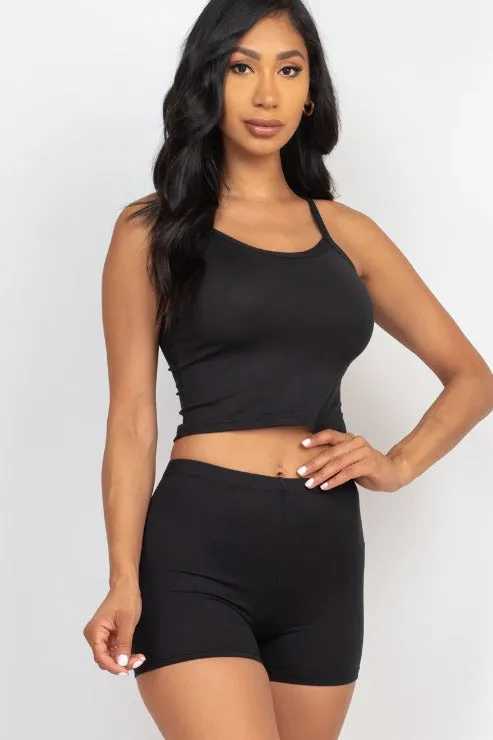 Split Back Cami Top & Shorts Set