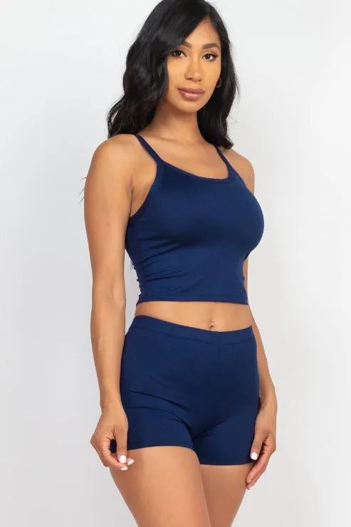 Split Back Cami Top & Shorts Set