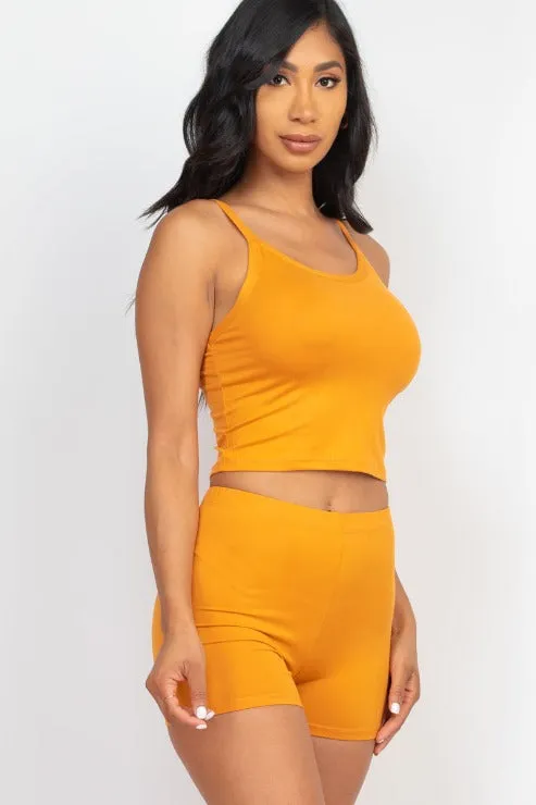 Split Back Cami Top & Shorts Set