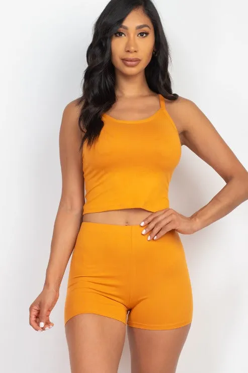 Split Back Cami Top & Shorts Set