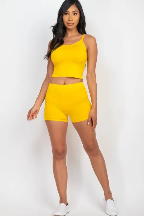 Split Back Cami Top & Shorts Set