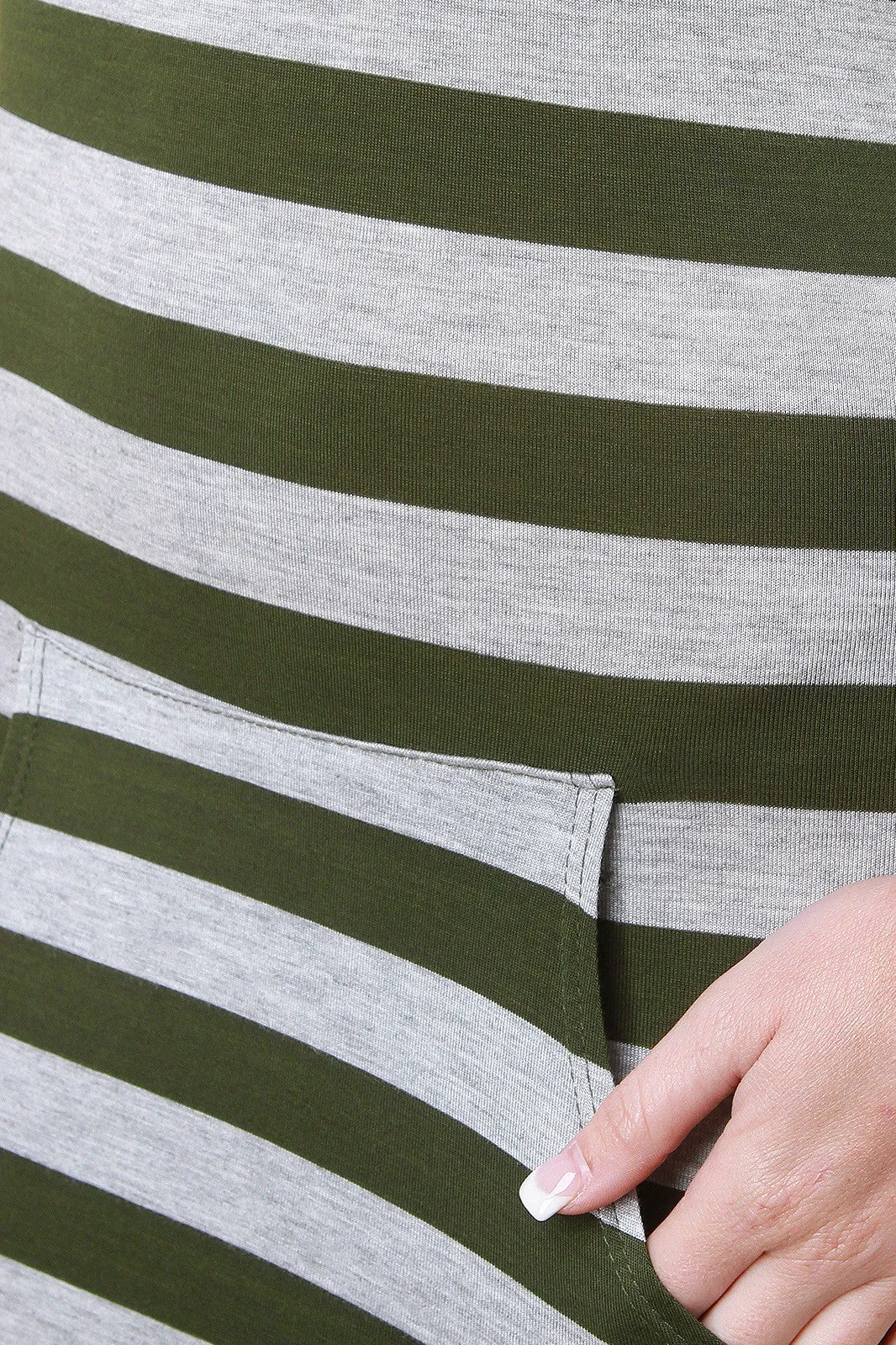 Striped Hooded Maxi Dress