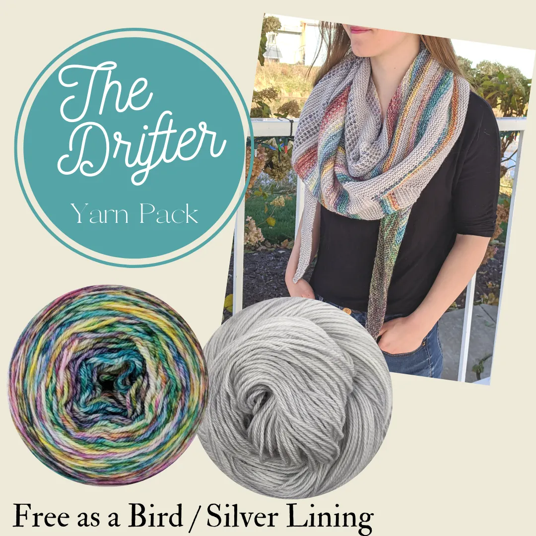 The Drifter Shawl Yarn Pack, pattern not included, ready to ship