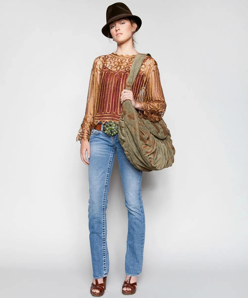 THE PAULETTE CROCHET TOP IN BRONZE