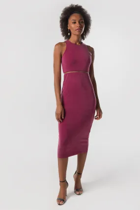 The Sculpt Racerback: Midi Dress - Magic Double Knit - Merlot