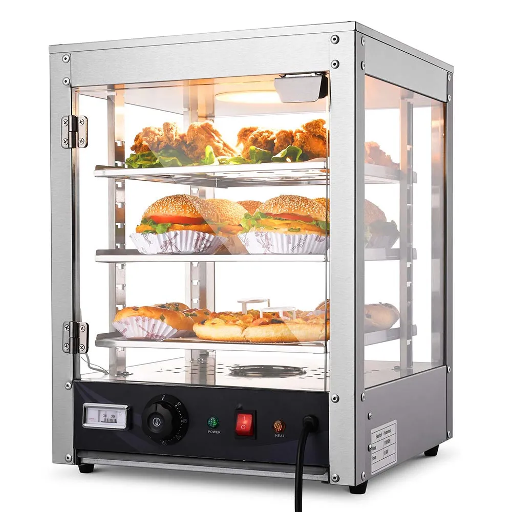 TheLAShop 3 Tier Food Warmer Comml. Countertop Pizza Cabinet 15x15x20