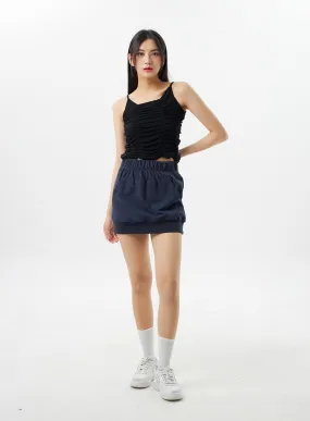 Thin Strap Ruched Top BY326