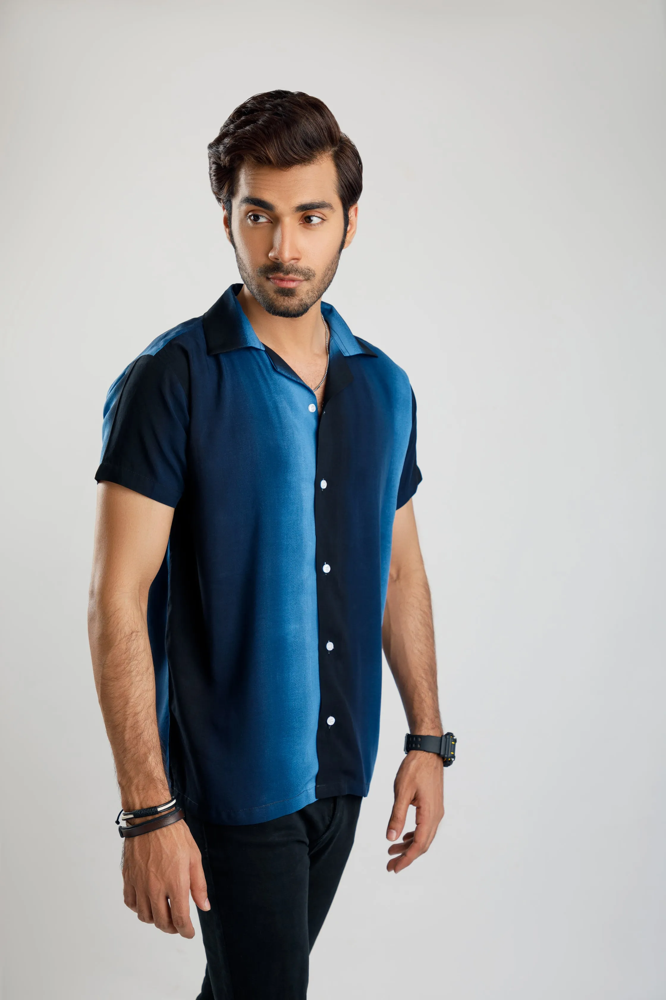 Tie-Dye Cuban collar  printed shirt