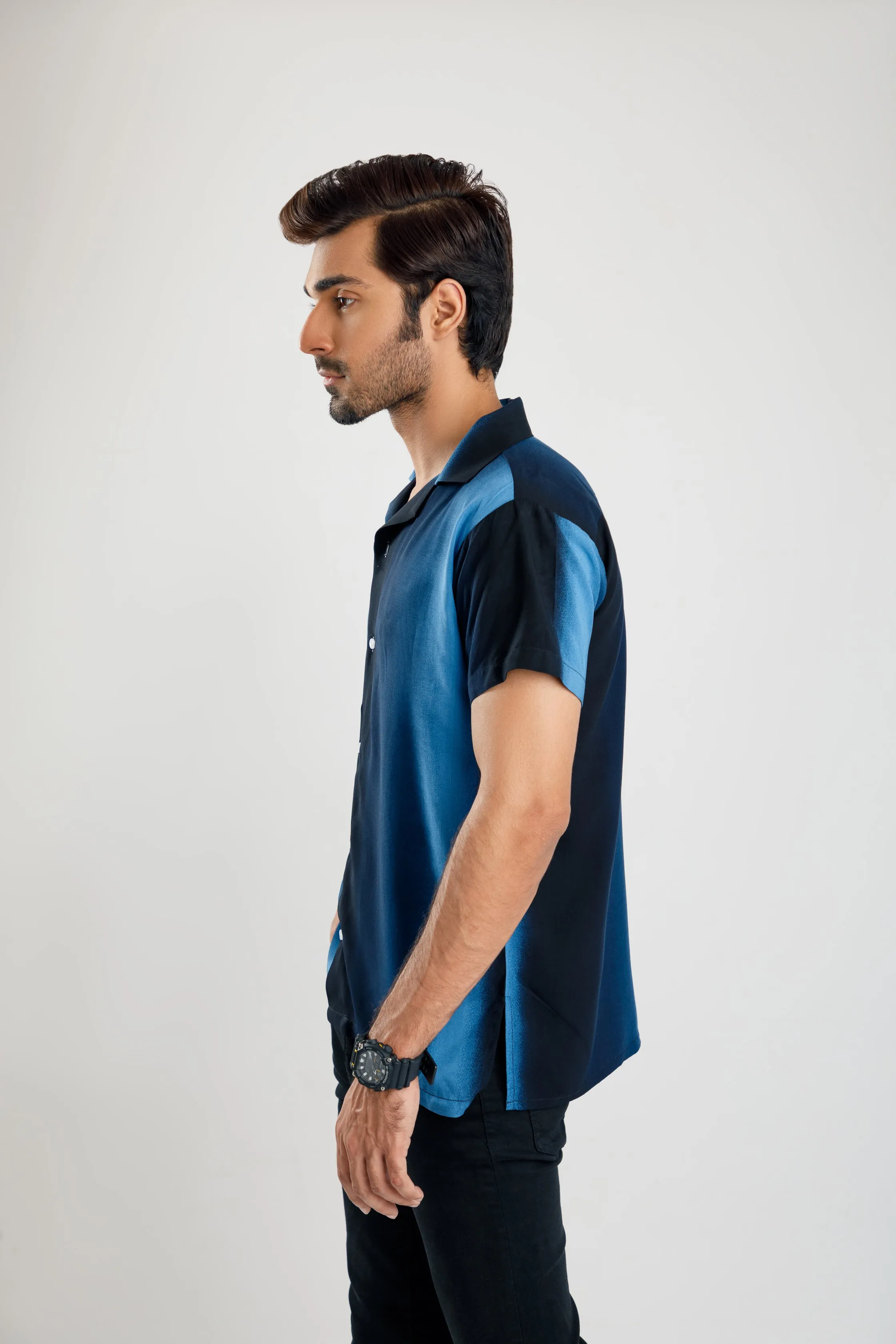Tie-Dye Cuban collar  printed shirt