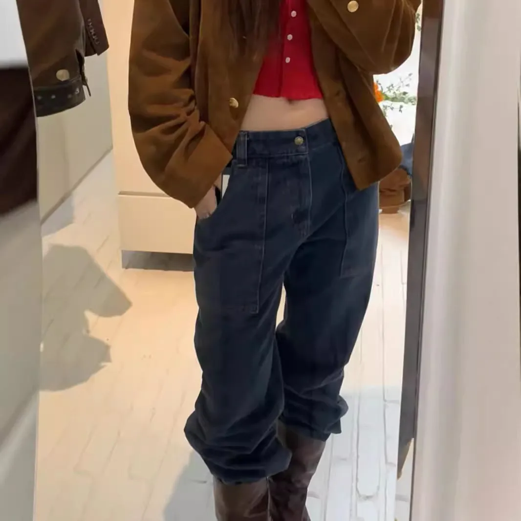Toleet 2000s fashion 2024 Autumn Casual High Waist Loose Skinny Jeans