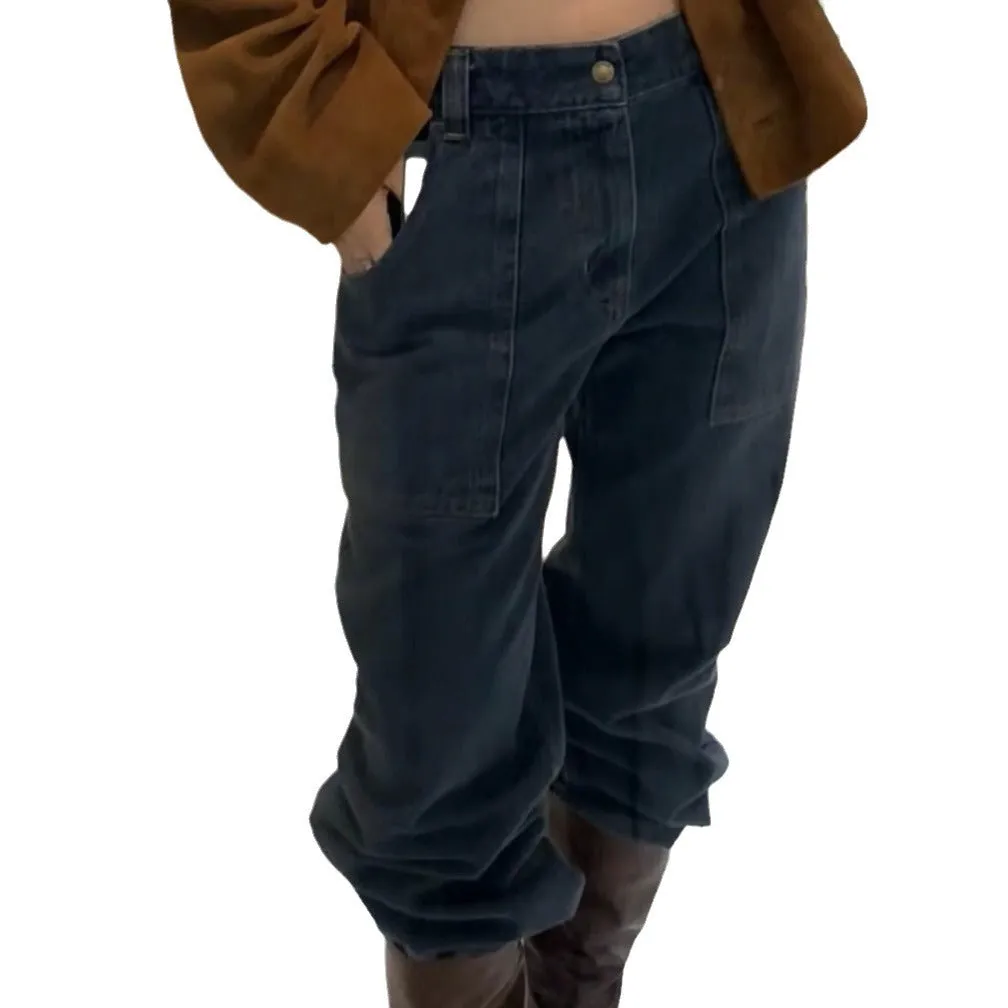 Toleet 2000s fashion 2024 Autumn Casual High Waist Loose Skinny Jeans