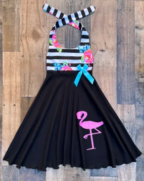 Tropical Pink Flamingo Dress