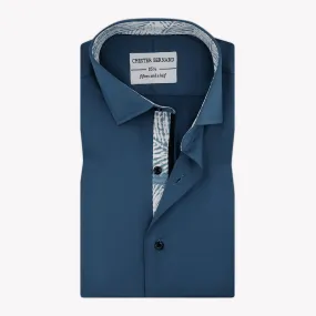 Turquoise Blue With Tropical Leaf Black Piping OL-243
