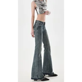 Uniwim y2k outfits American Retro Hot Girl Low Waist Skinny Jeans Women's Y2g High Street Slim Slimming Mop Long Pants