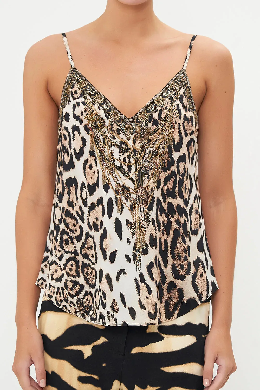 V Neck Bias Cami - Cool For Cats