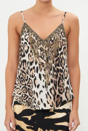 V Neck Bias Cami - Cool For Cats