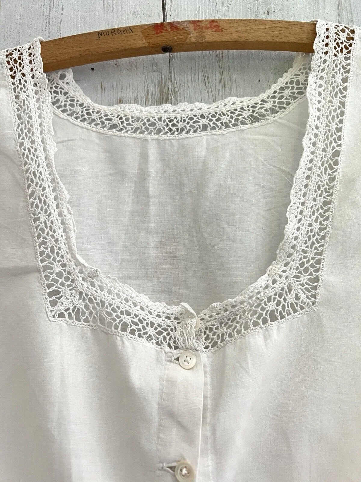 Victorian French woman linen cotton CARACO UNDERWEAR basques LACE c1900