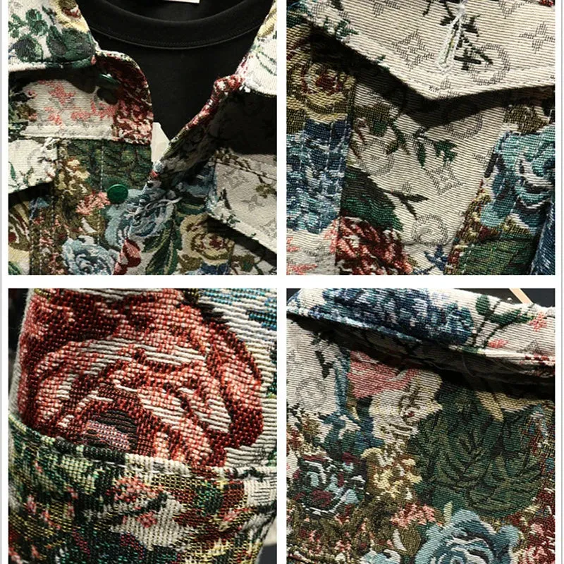 Vintage Floral Printed Embroidery Jacket