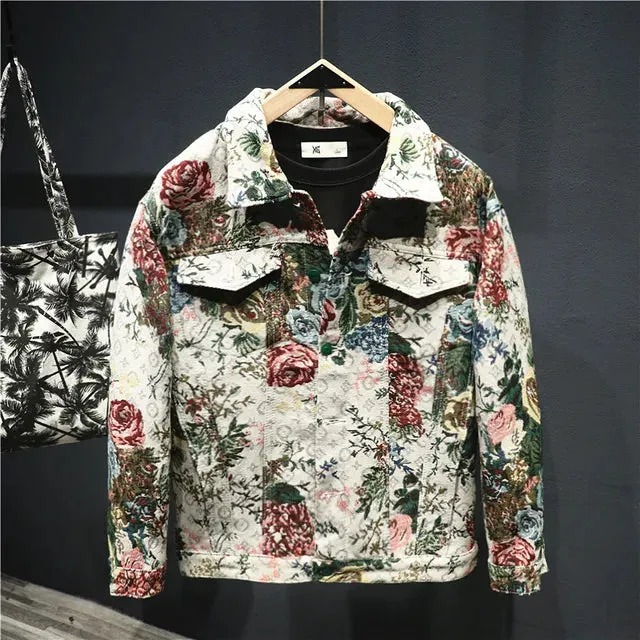 Vintage Floral Printed Embroidery Jacket