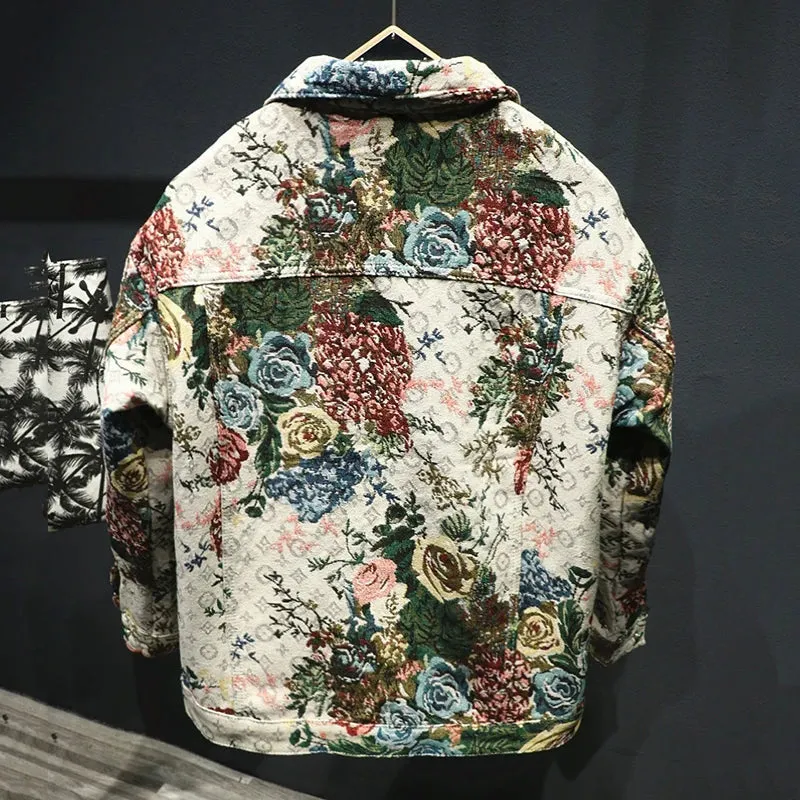 Vintage Floral Printed Embroidery Jacket