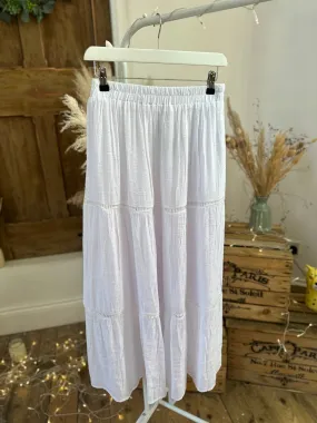 White Floaty Maxi Skirt