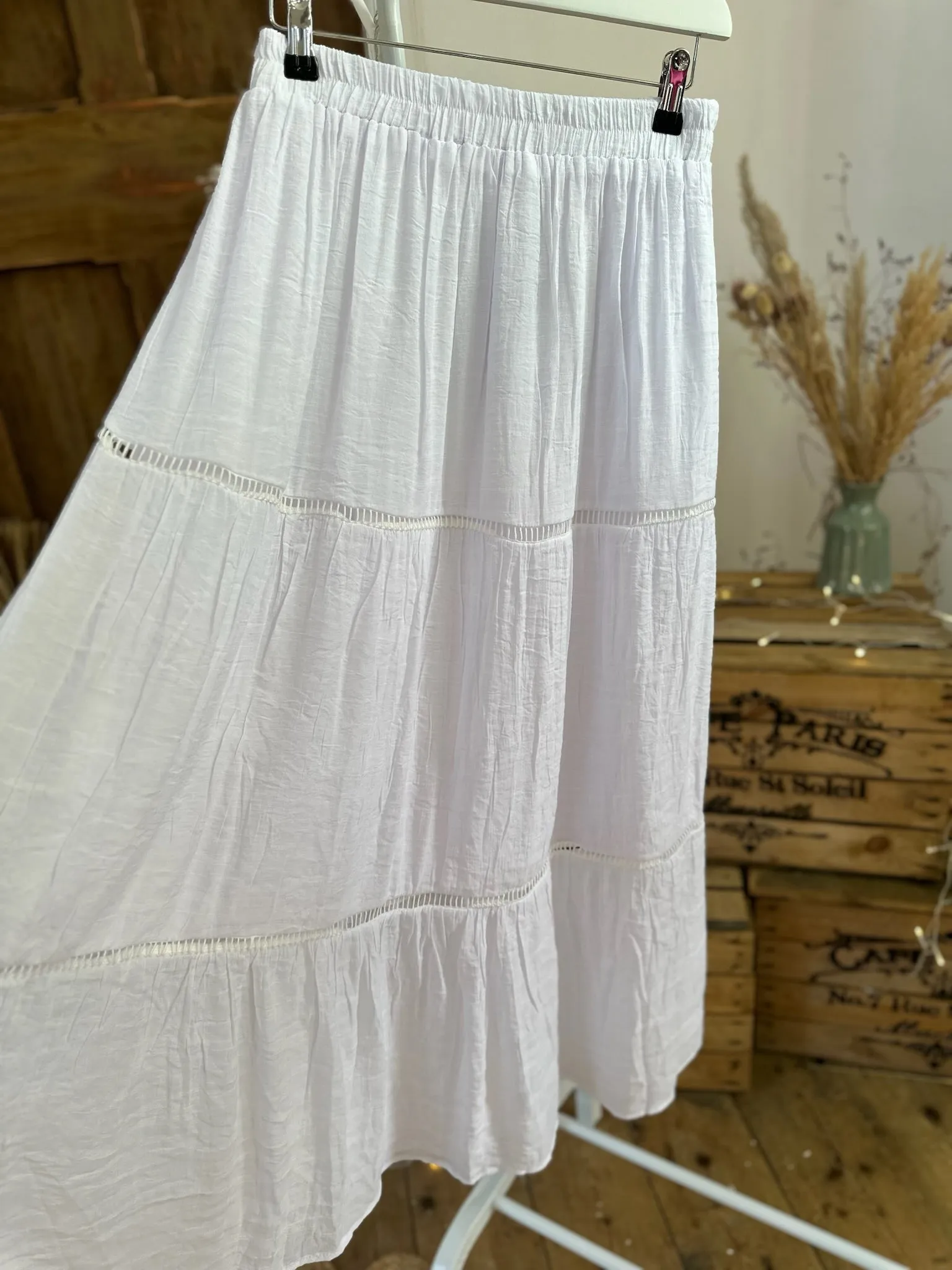 White Floaty Maxi Skirt