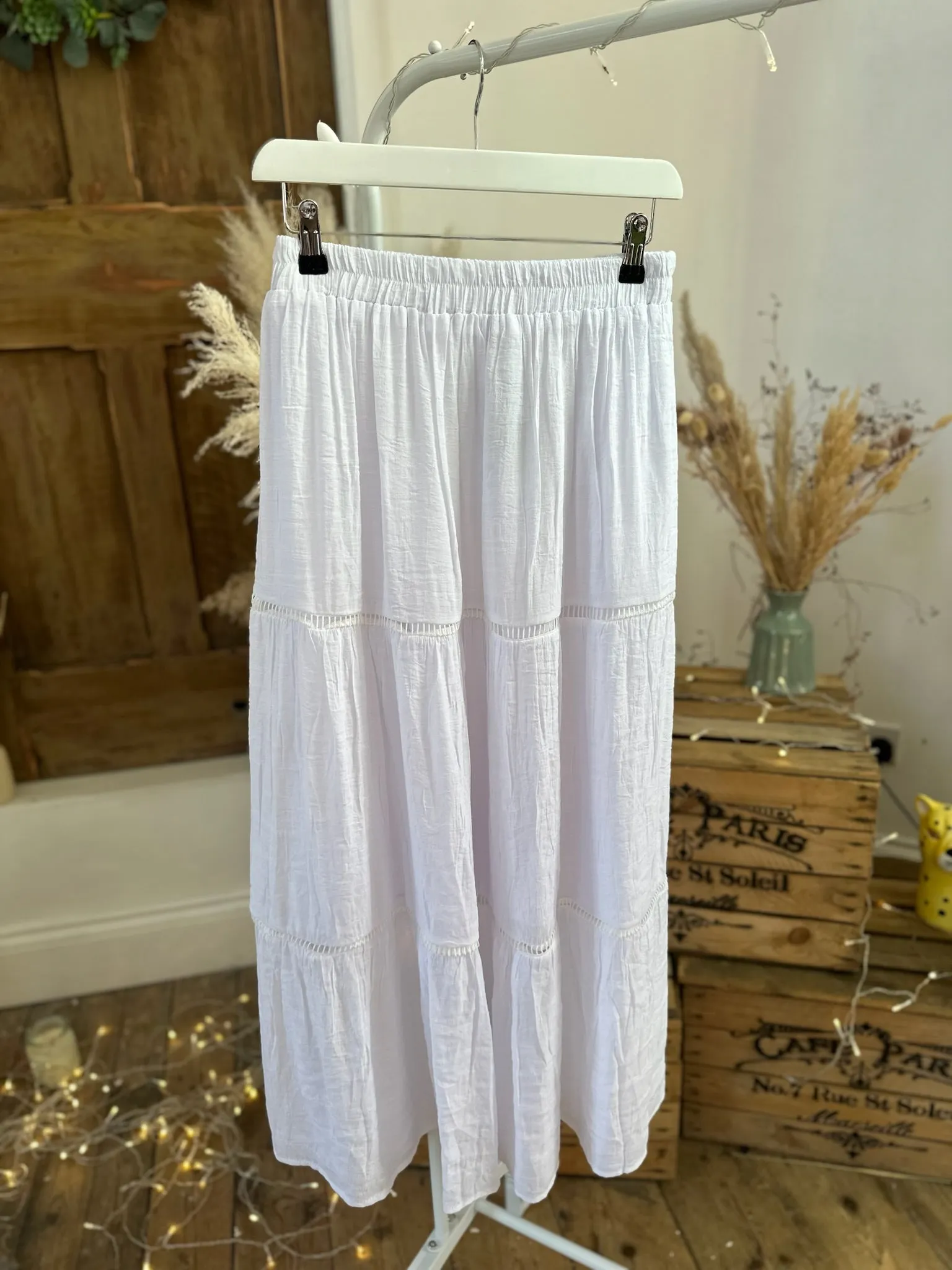 White Floaty Maxi Skirt