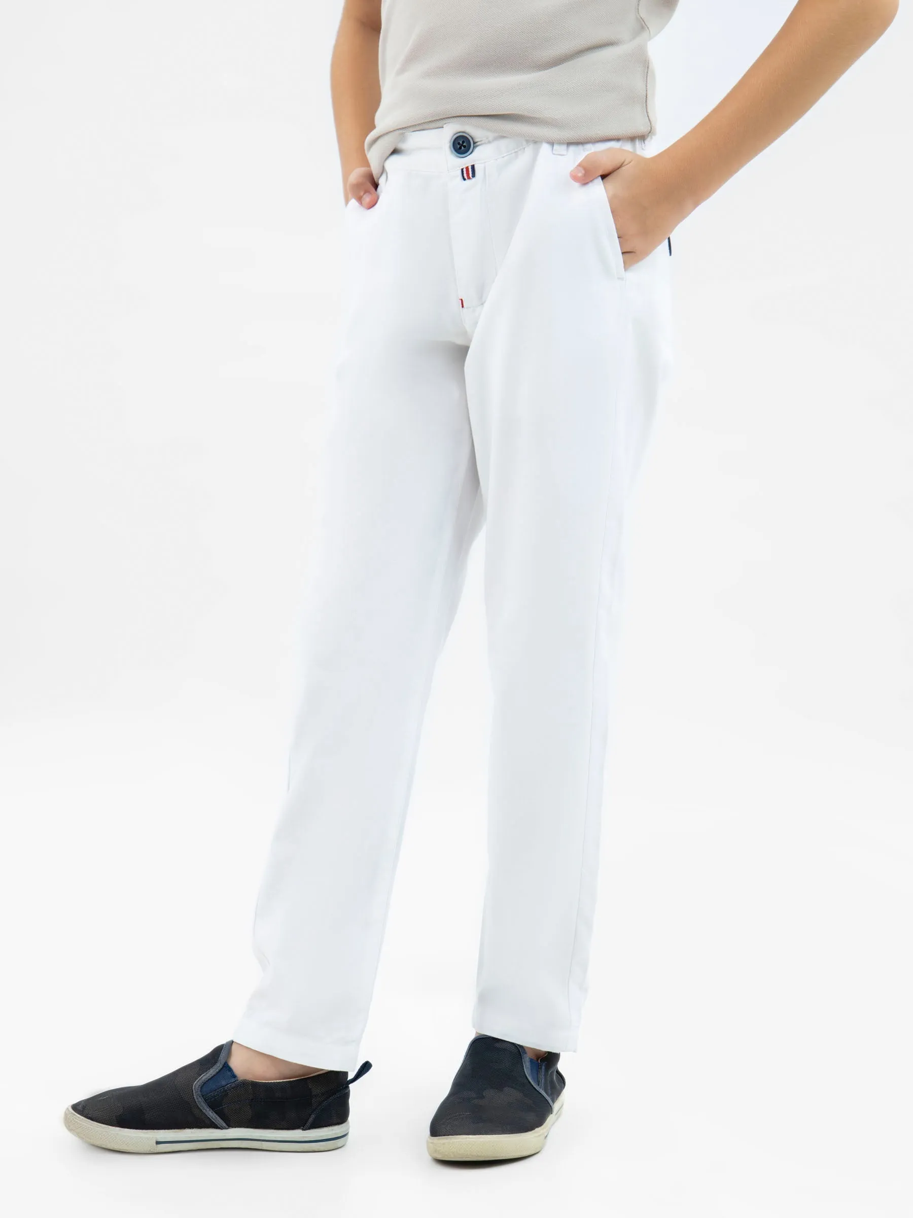 White Twill Casual Chino Trouser