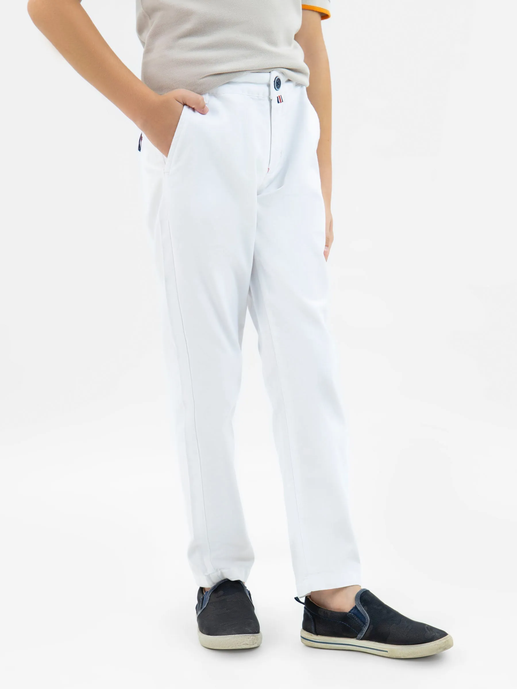White Twill Casual Chino Trouser