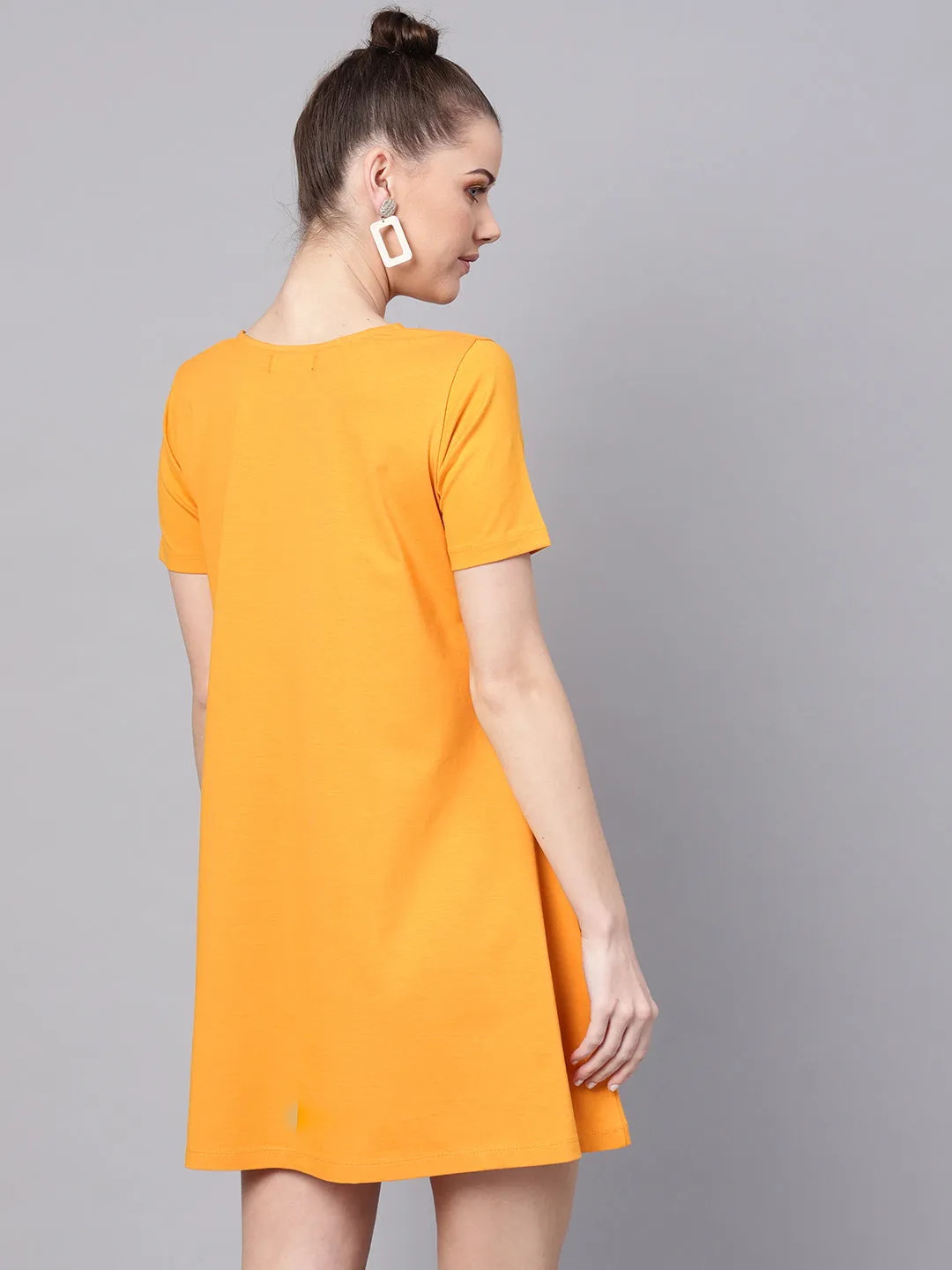 Women Mustard Tent Athleisure Dress