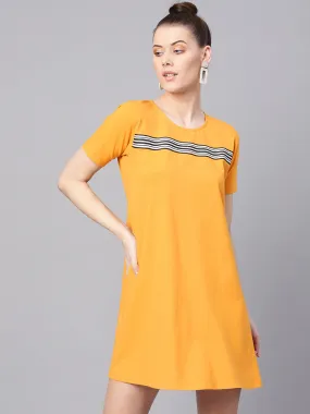 Women Mustard Tent Athleisure Dress
