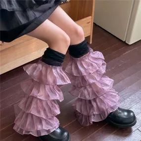 Women's Fashion Simple Lace Stitching Leg Warmer Bunching Socks