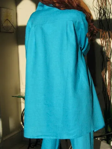 Womens Loose Linen Shirt / Jacket / Button Tunic  (was £59.99)
