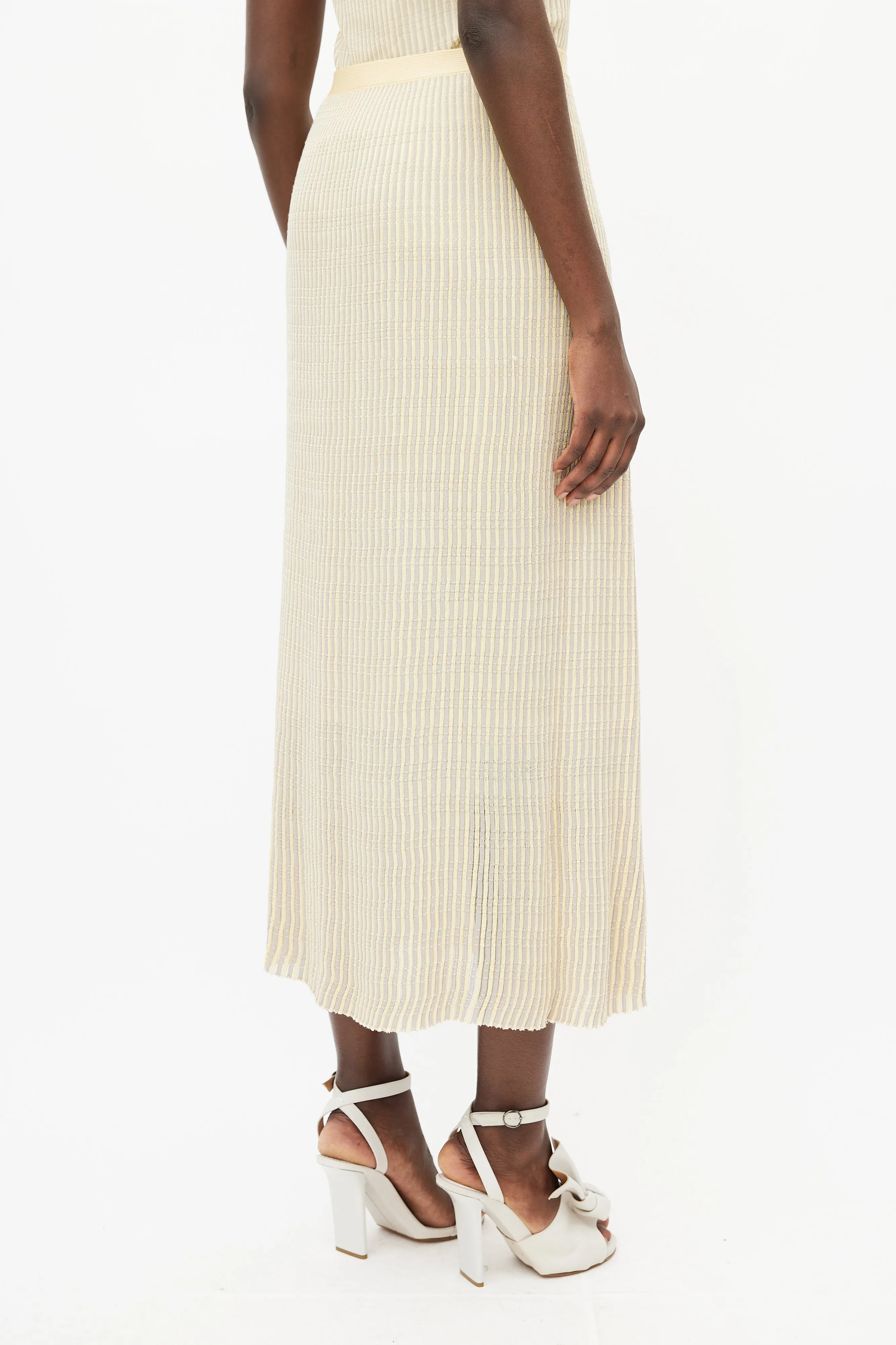 Yellow & Grey Knit Skirt Set