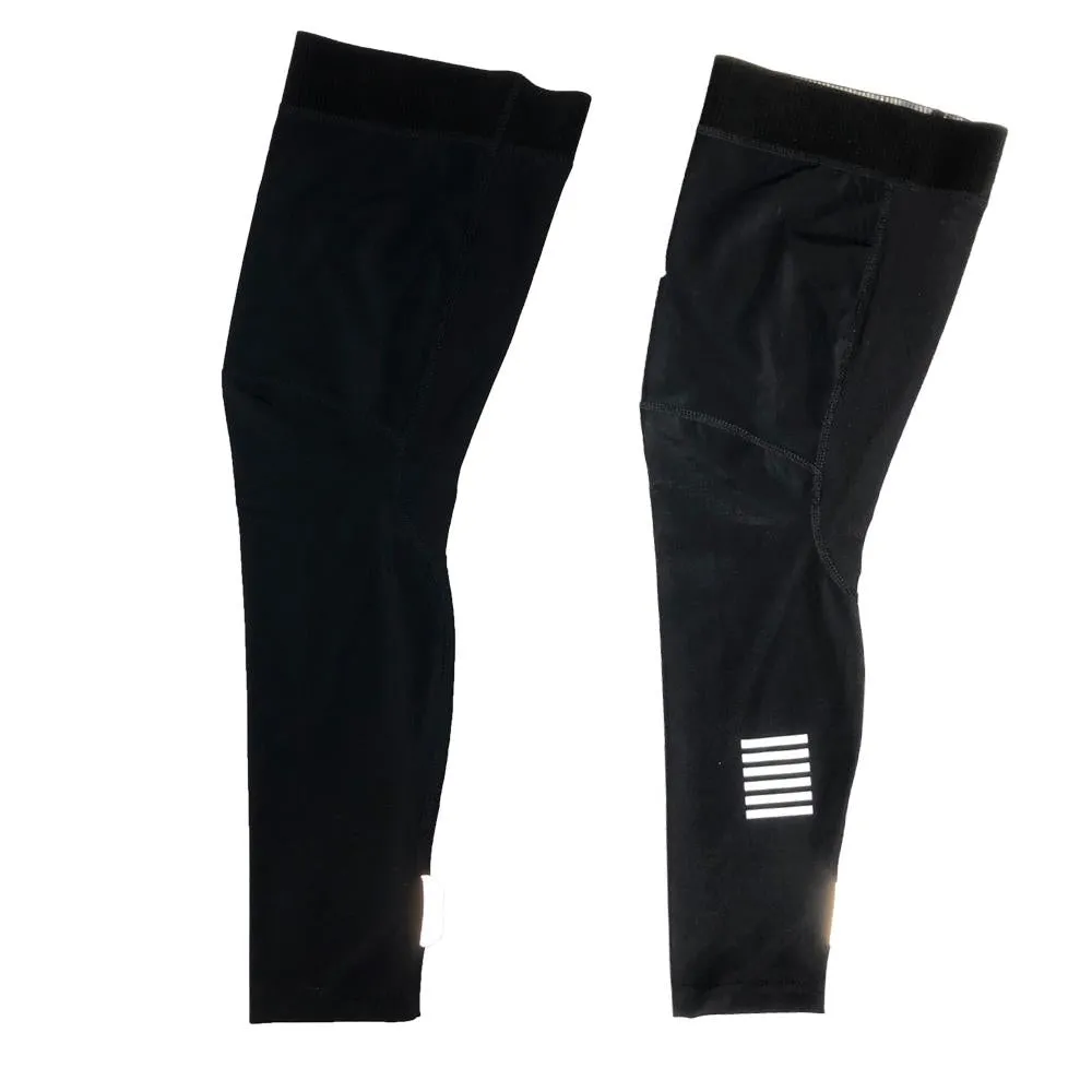 YKYW Pro Team Cycling Leg Warmers Calf Compression Resistant Fabric Reflective Black