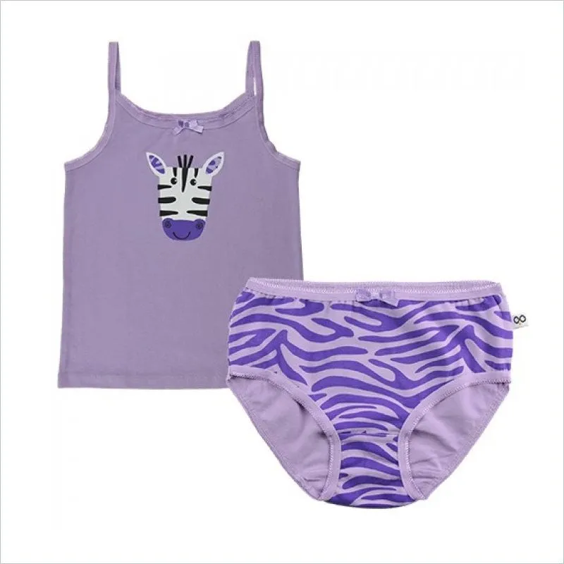 Zoocchini Organic Girls Cami and Underwear Set in Zebra