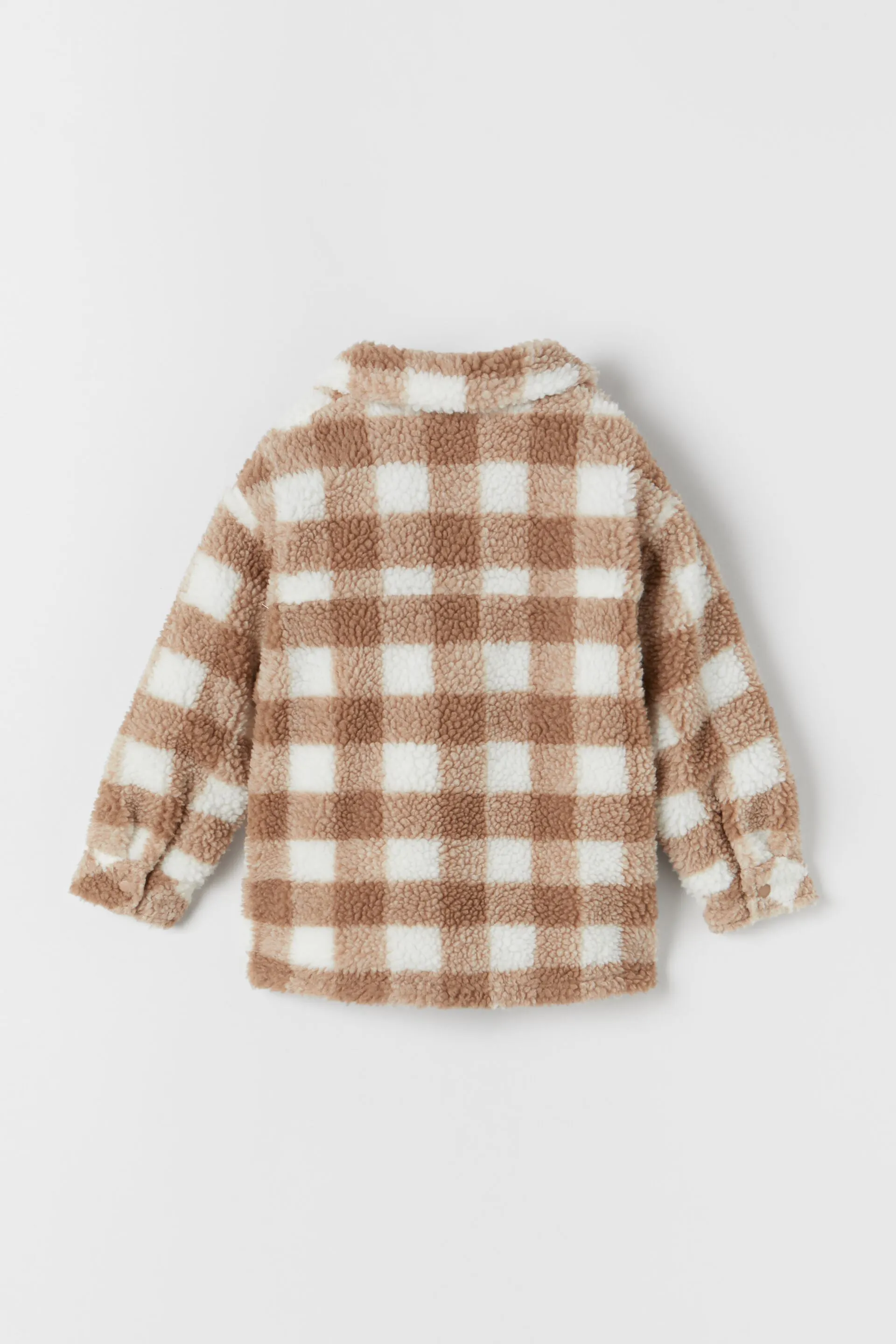 ZR FAUX SHEARLING Check Gingham Overshirt Jacket  12175